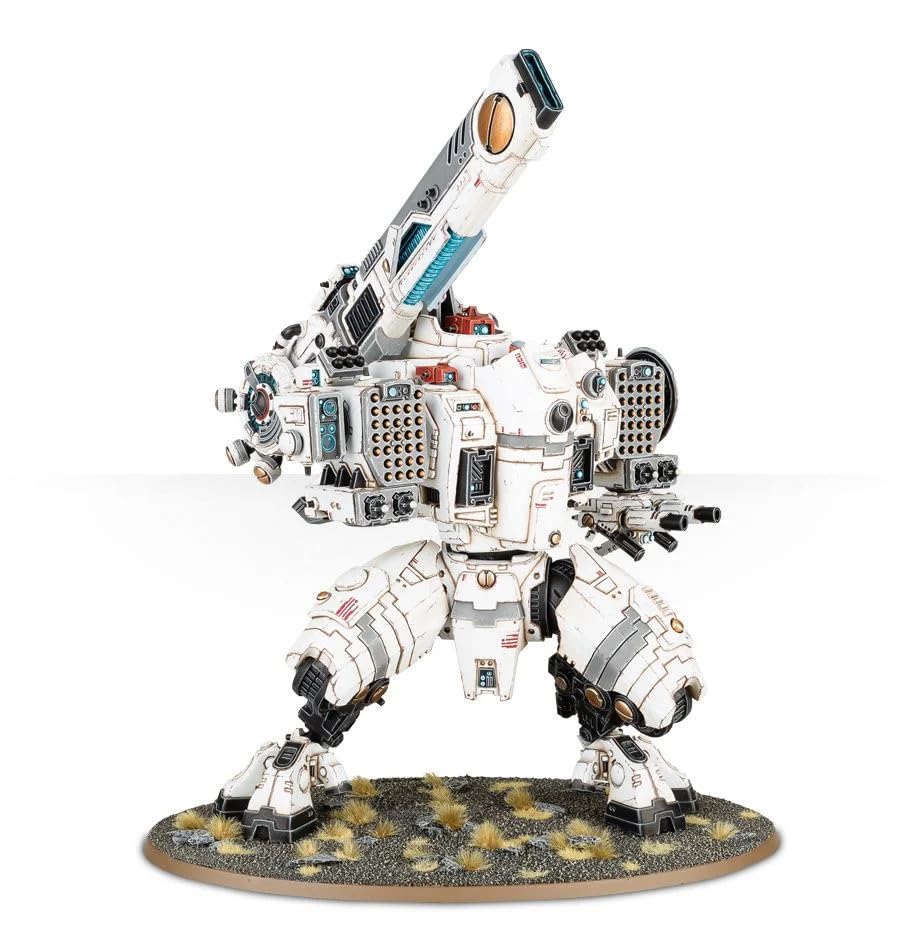 Games Workshop KV128 Stormsurge Tau armor plating close-up highlights dramatic texture and scale.
