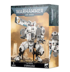 Games Workshop KV128 Stormsurge Tau base detail enhances stability for tabletop display.