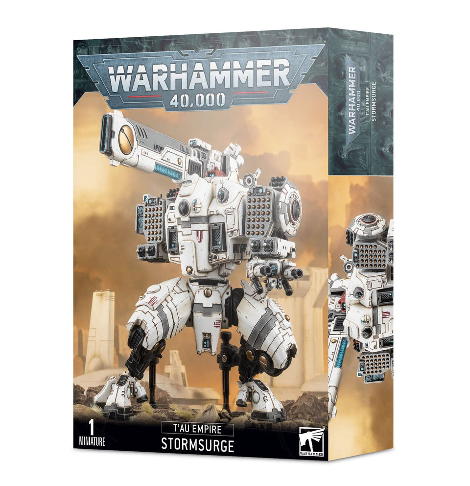 Games Workshop KV128 Stormsurge Tau base detail enhances stability for tabletop display.