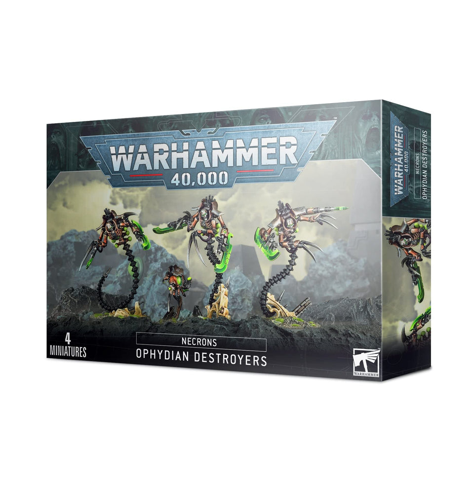 Games Workshop Necrons Ophydian Destroyers black miniatures for painting and tabletop battles