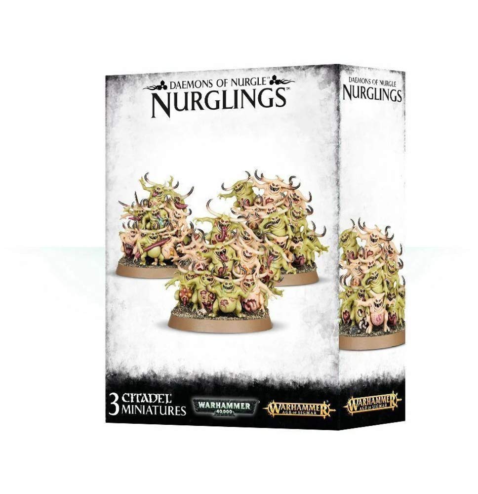 Games Workshop Nurglings closeup: detailed textures ready for painting and display.