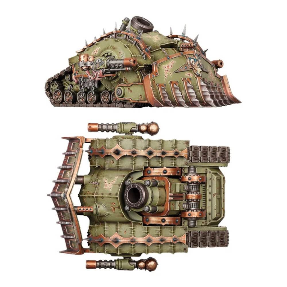 Games Workshop Plagueburst Crawler mortar closeup emphasizing arc and barrel