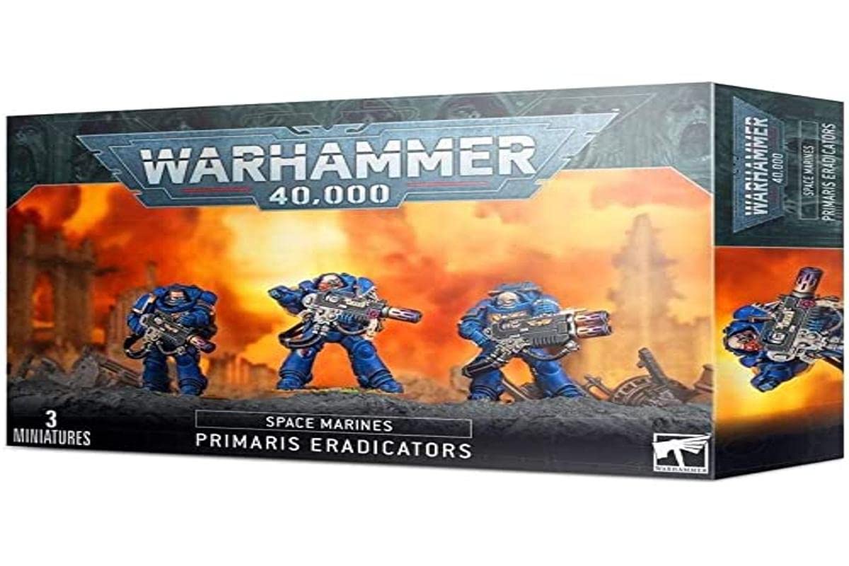 Games Workshop Space Marine Primaris Eradicators in black plastics for tactical tabletop battles