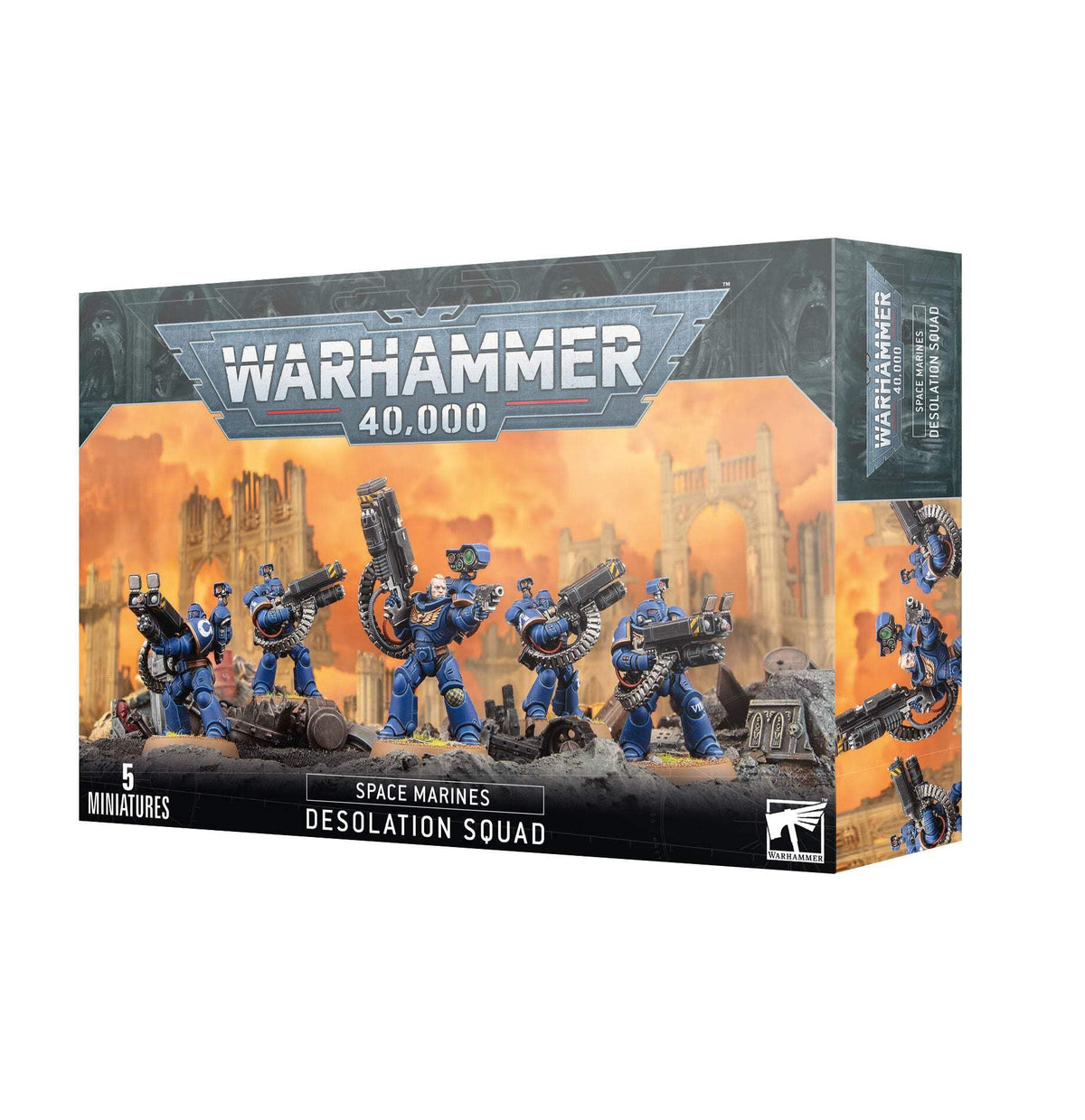 Games Workshop Space Marines Desolation Squad Blue with Captain and retinue for tabletop battles