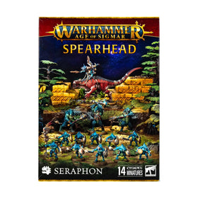 Games Workshop Spearhead Seraphon box art, ideal for tabletop battles and hobby display.