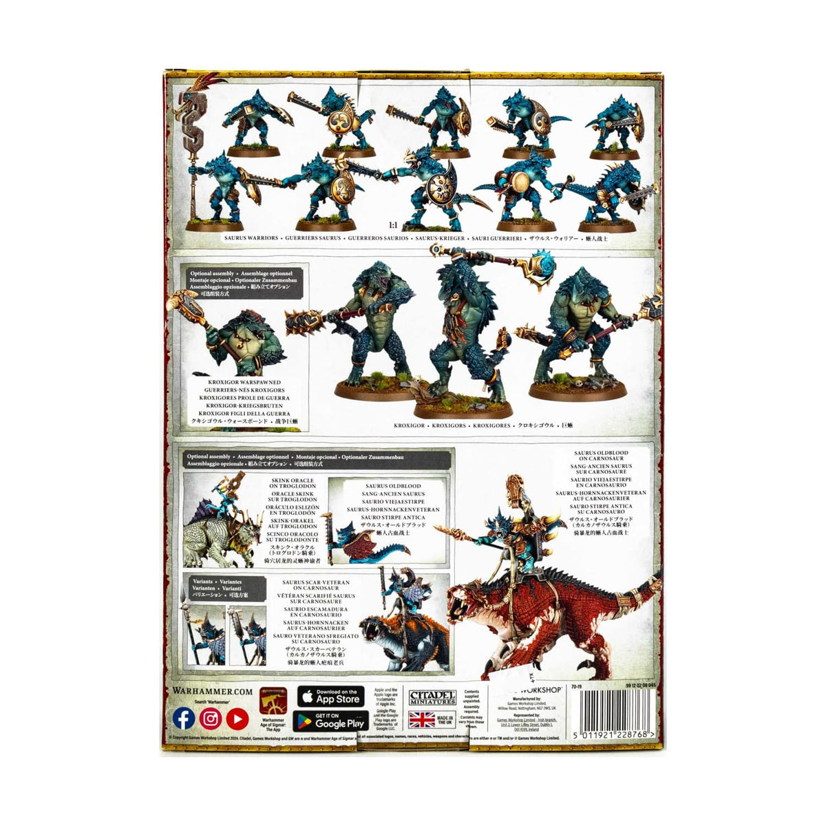 Games Workshop Spearhead Seraphon miniatures closeup, perfect for painting and dynamic army tactics.