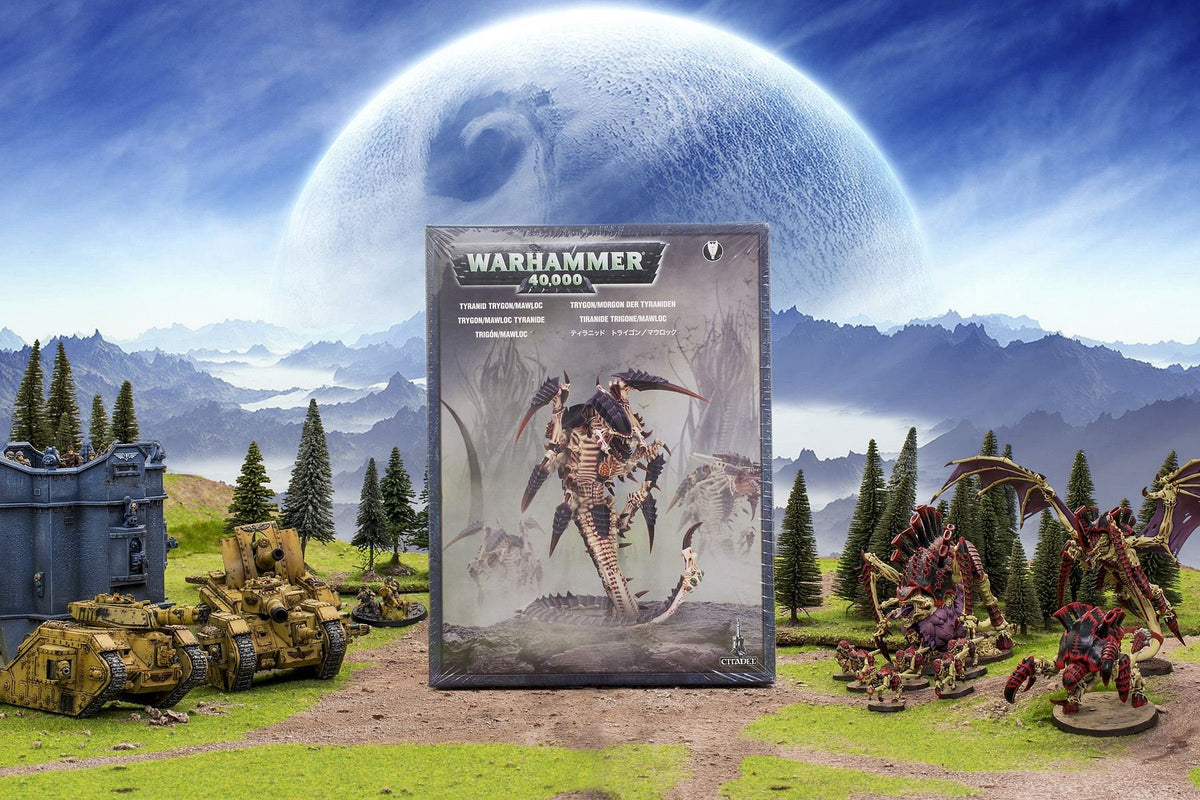 Display-ready Warhammer 40,000 Tyranid Trygon/Mawloc model for hobbyists