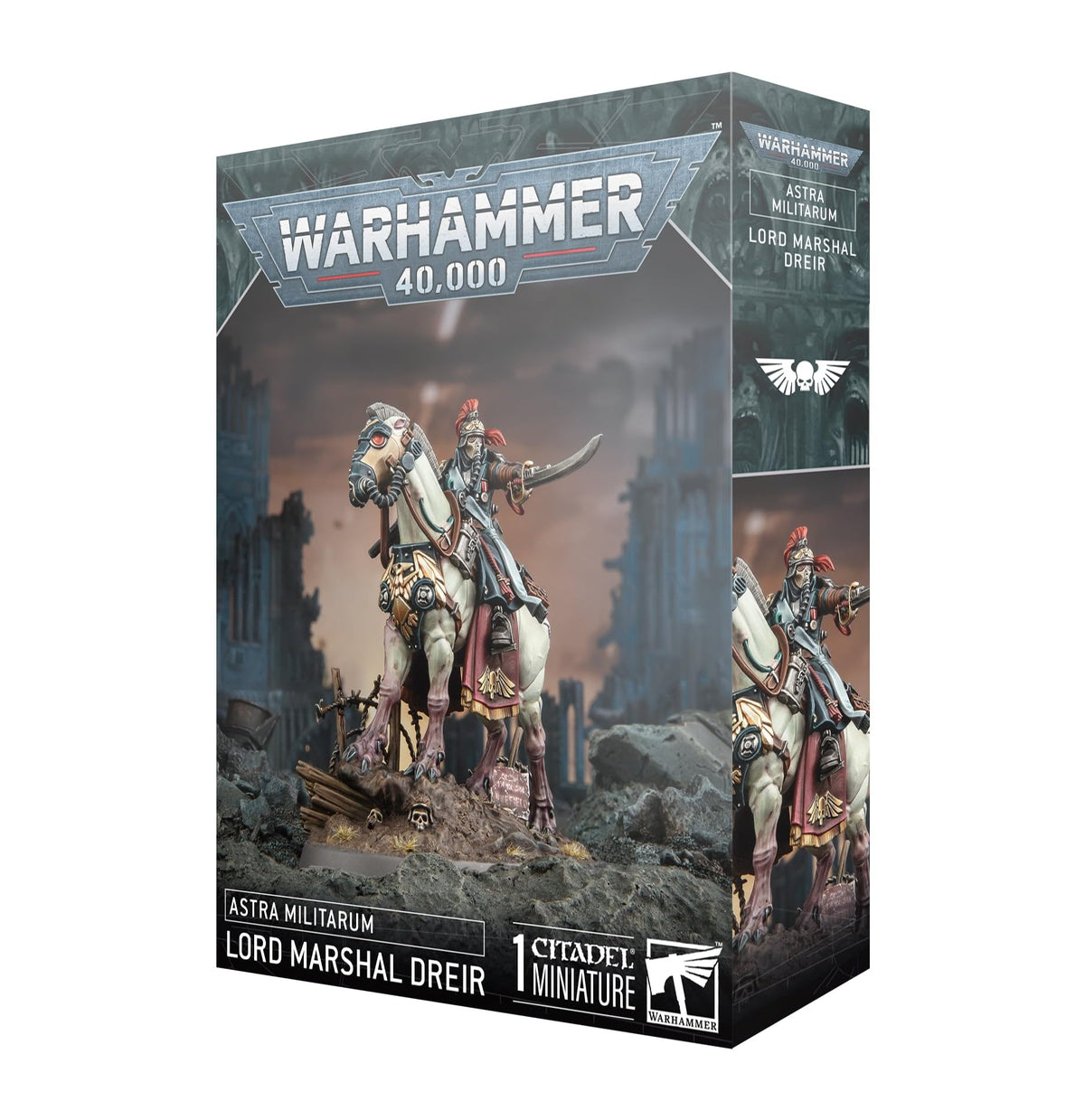 Games Workshop Krieg Lord-Marshal Dreir on Death Rider base for dramatic dioramas