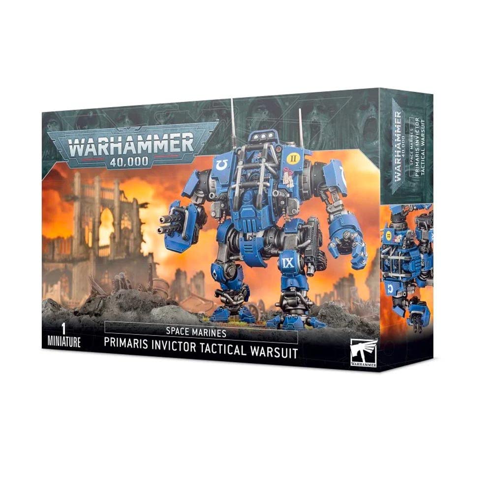 Games Workshop Space Marines Invictor Tactical Warsuit assembled model ready for tabletop battles