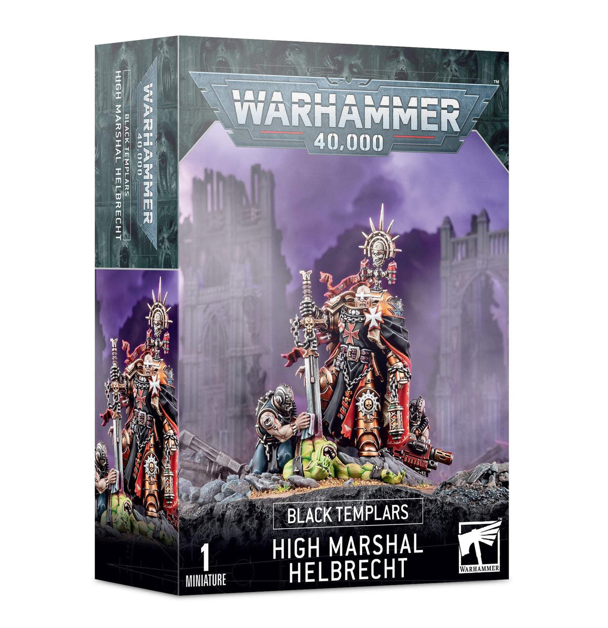 Games Workshop Warhammer 40,000 High Marshal Helbrecht miniature with Black Templars, ideal for tabletop battles