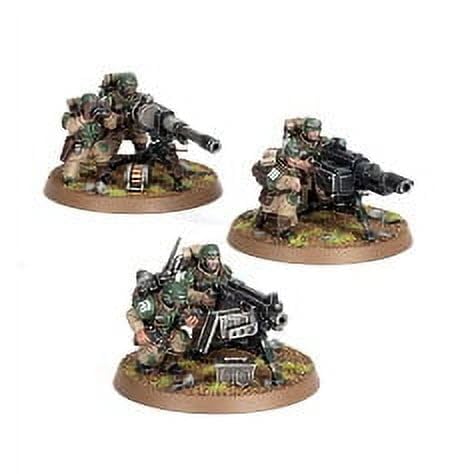 Games Workshop Astra Militarum Cadian Heavy Weapons Squad models, assembly-ready for tactical tabletop games