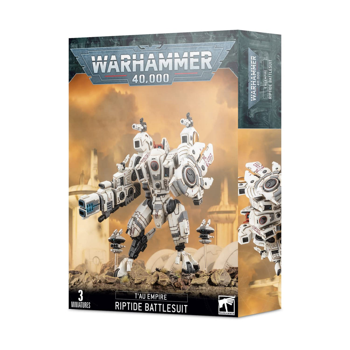 Games Workshop XV104 Riptide Battlesuit front view, ideal centerpiece for Tau display