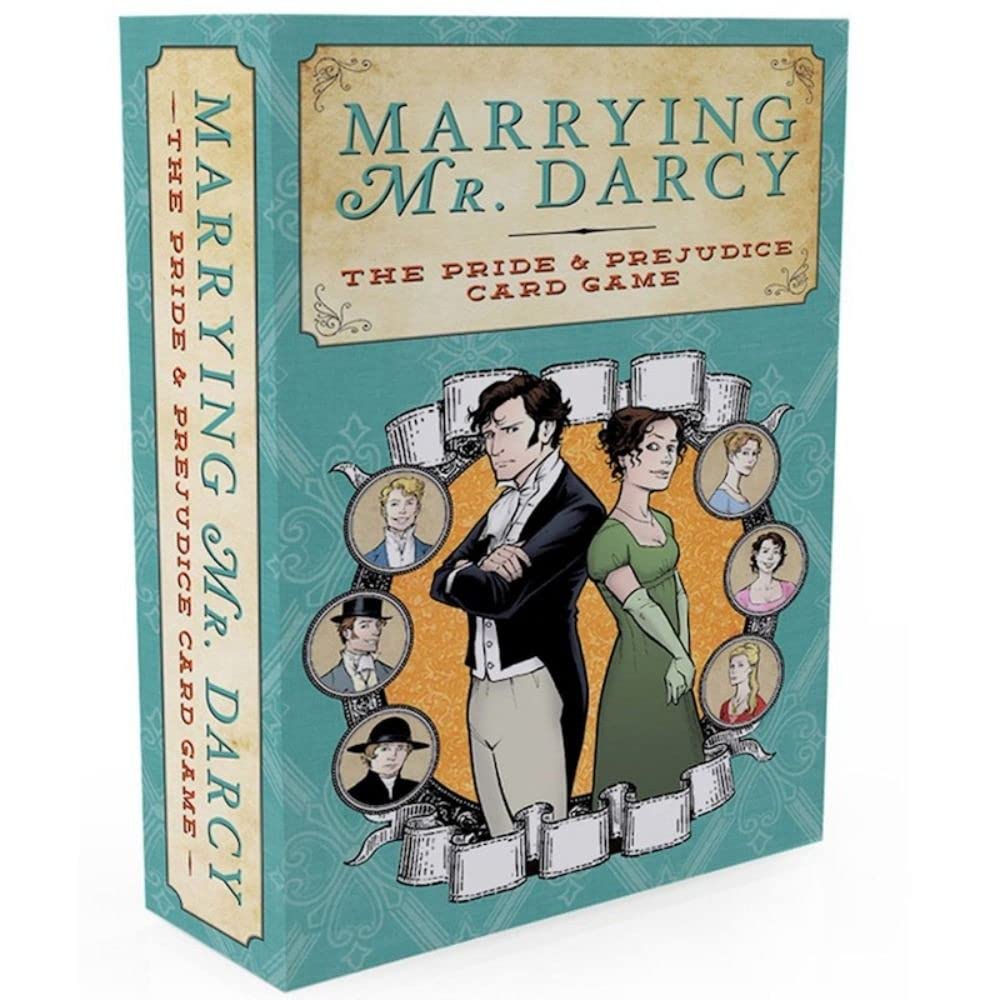 Game Salute's Marrying Mr. Darcy board game cover for Austen fans during cozy game nights