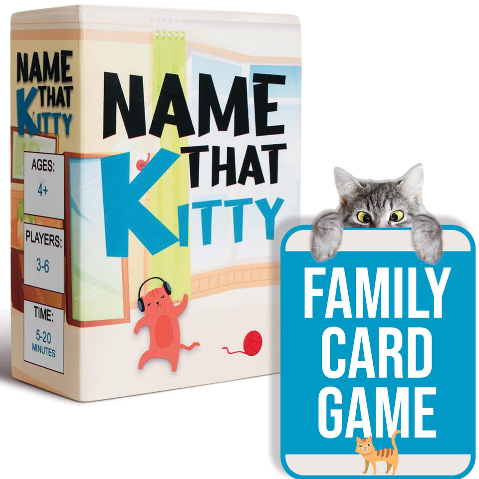 Game That Song Name That Kitty card front with adorable kittens for family game night