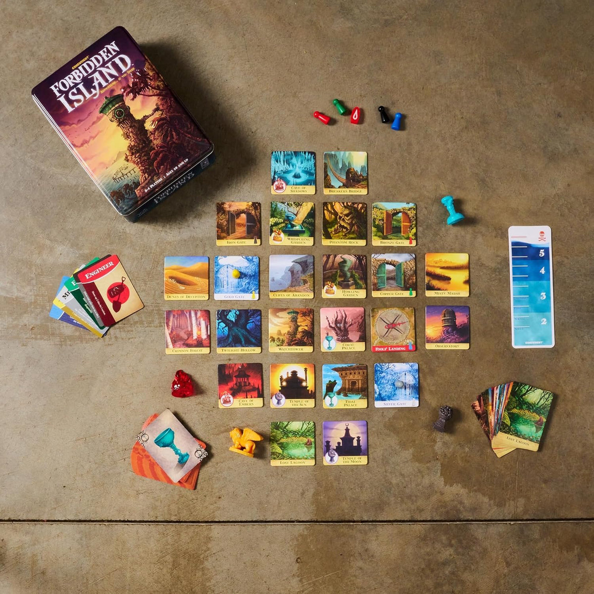 Gamewright Forbidden Island deck of cards fueling strategic draws and quick decisions