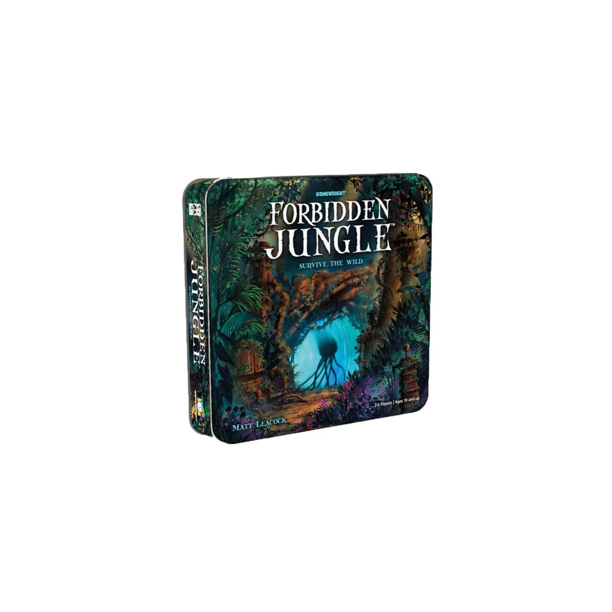 Forbidden Jungle cover art by Gamewright invites cooperative family play.