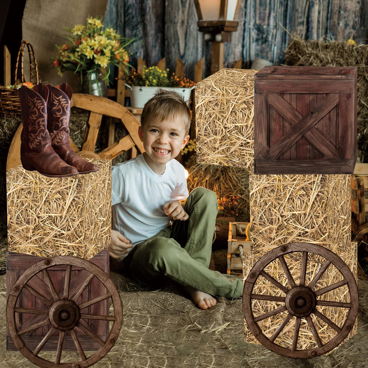 Gameza western cowboy boot card accents authentic western vibes for decorations.