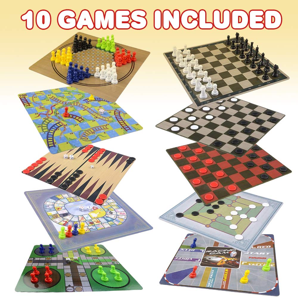 Gamie board games travel 11-inch boards for easy packing on trips.