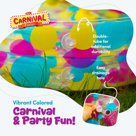 Gamie carnival duck themed party decor for a festive backyard