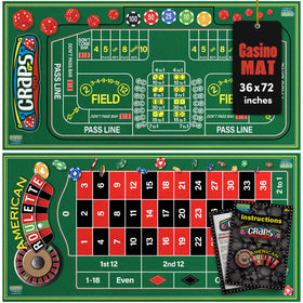 Gamie double-sided felt mat for roulette and craps on a 36x72 surface