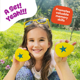 Kids enjoying outdoor memory game with Gamie ducks