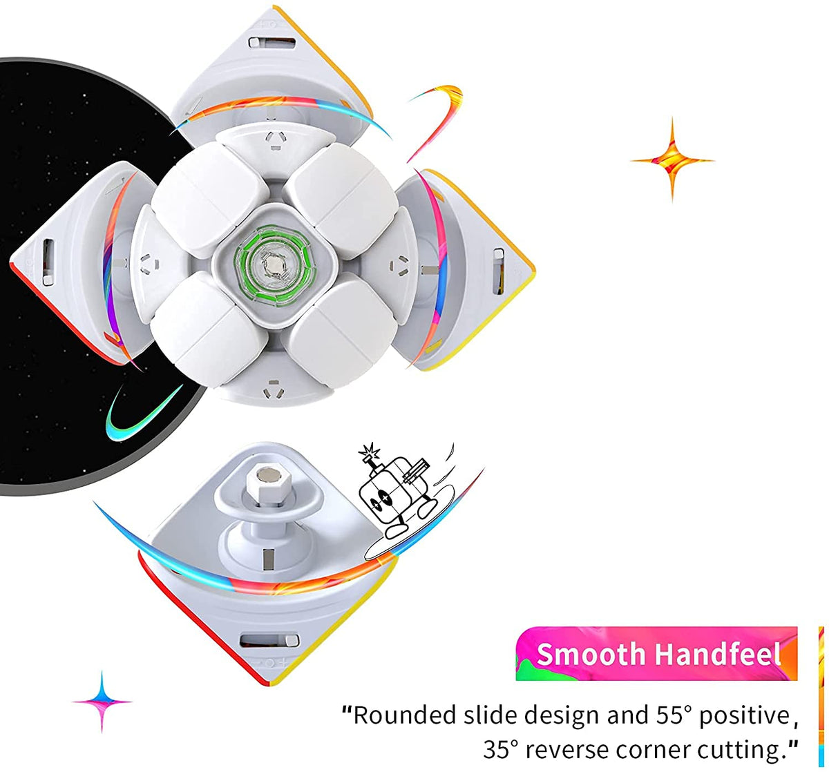 GAN 251 M Air frosted surface offers improved grip during fast turns.