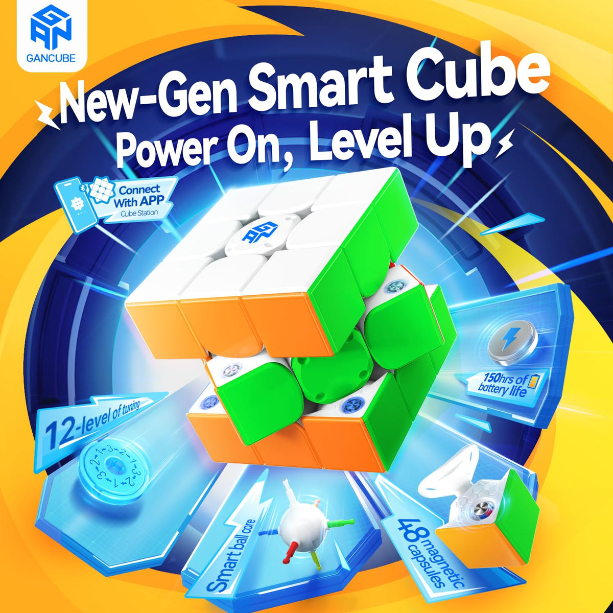 GAN 356 i Carry E magnetic capsules closeup emphasizes precise tuning for stable solves.