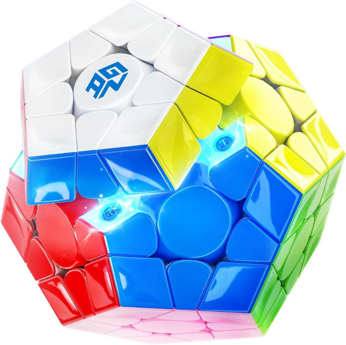 GAN Megaminx Maglev showing omnidirectional core positioning for smooth, precise turns.