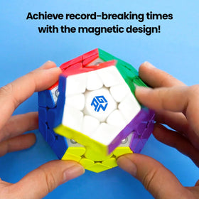 GAN Megaminx Maglev UV-coated stickerless base enhances durability and grip.