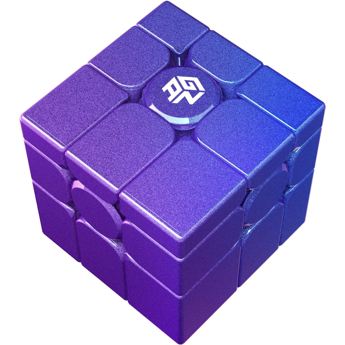 GAN MirrorM UV-coated cube front view with magnets for smoother speed.
