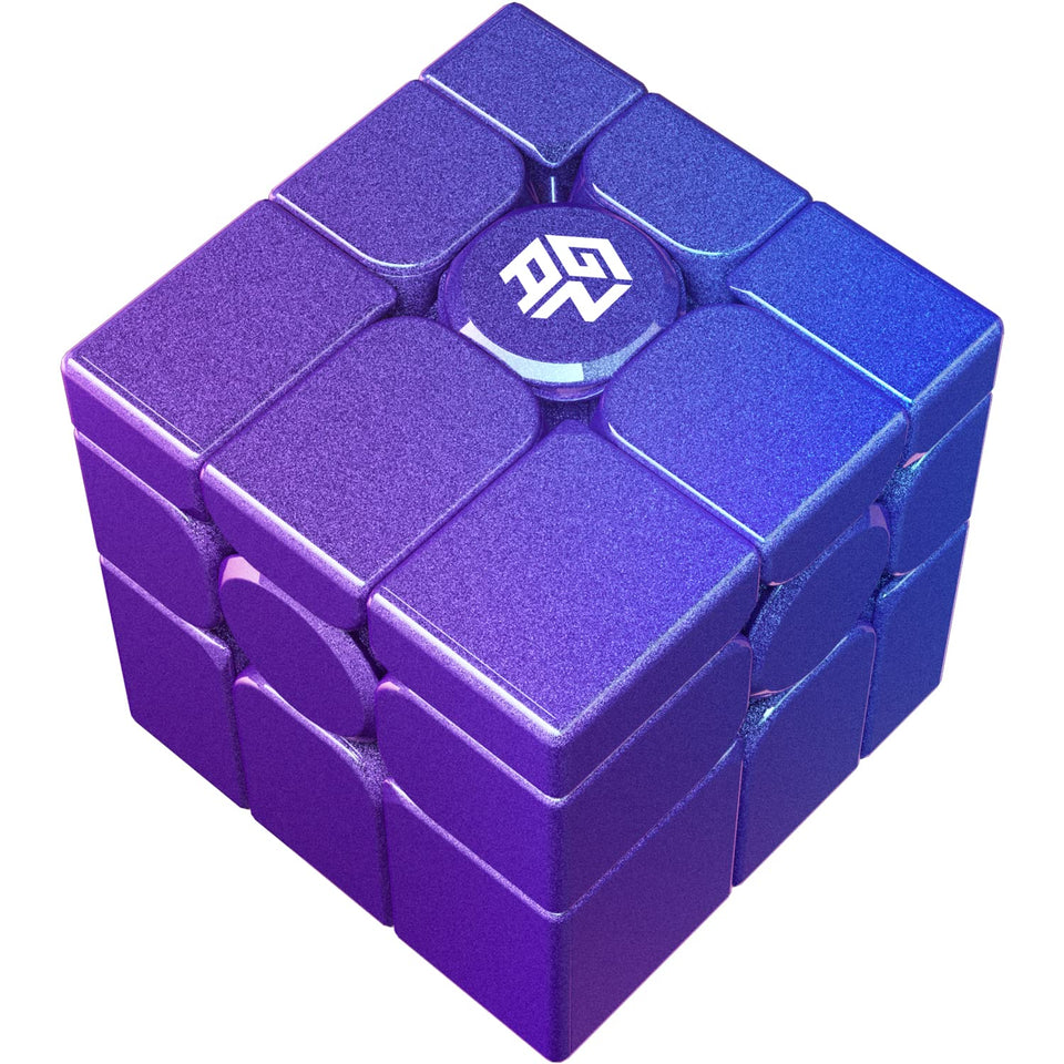 GAN MirrorM UV-coated cube front view with magnets for smoother speed.