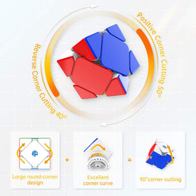GAN Skewb stickerless honeycomb surface for grip and durability