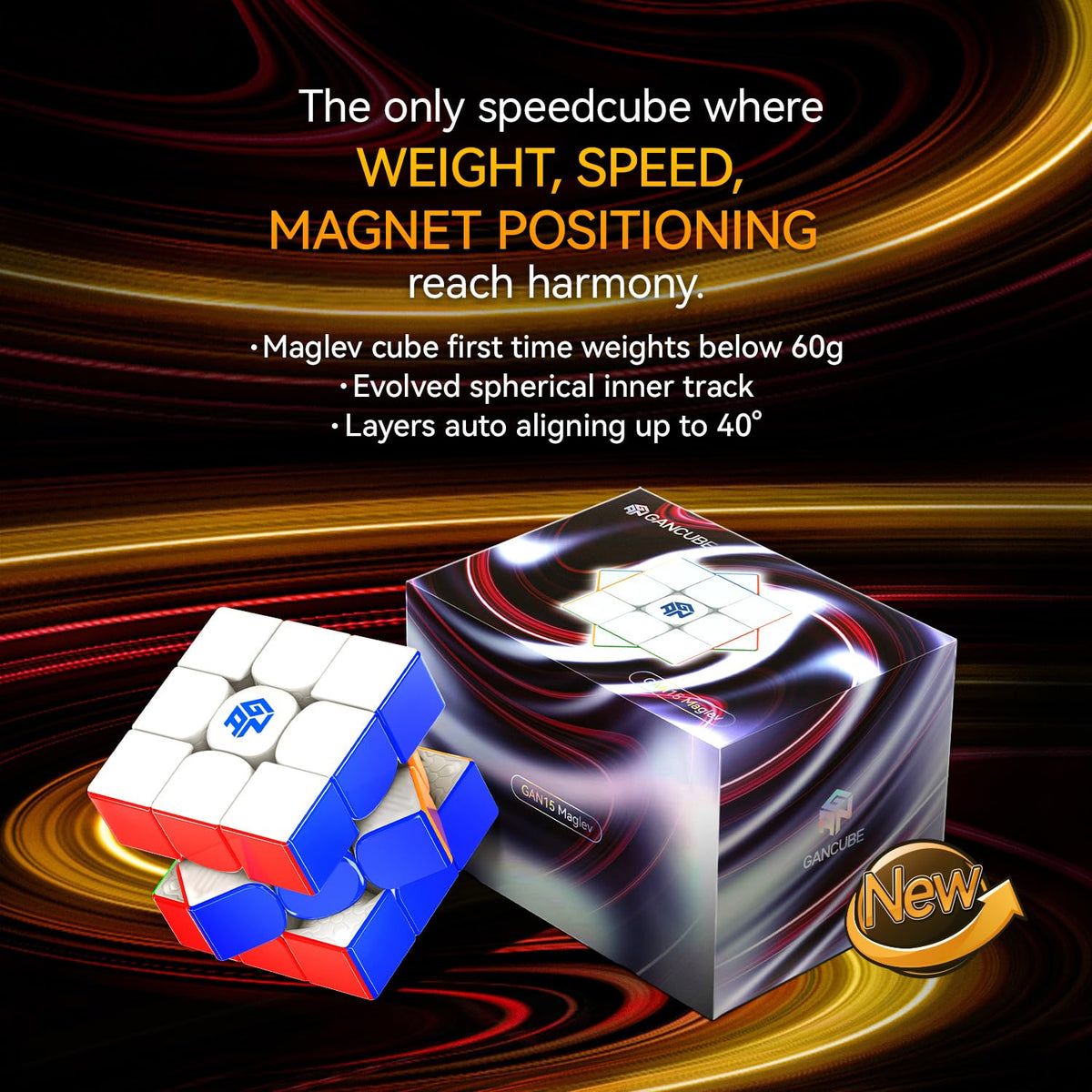 GAN 15 Maglev magnet strength setting close-up illustrates tuned layer alignment