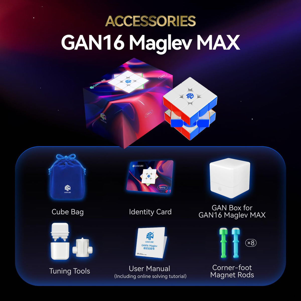 GAN 16 UV flagship 56mm version with official support.