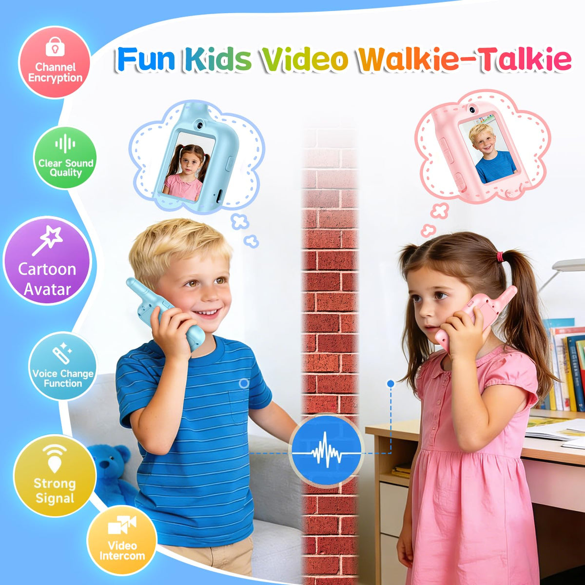 Voice changer feature adds playful conversations for kids.