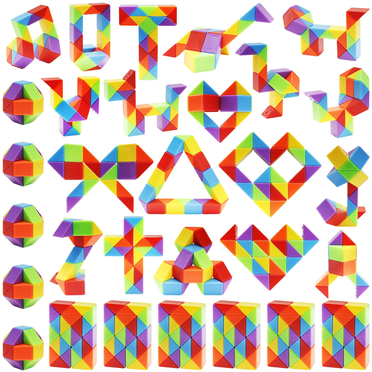 Ganowo 30-pack medium snake cube set for calm focus and hands-on play.
