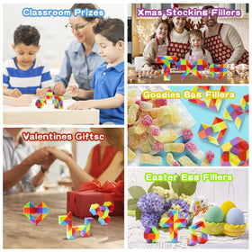 Ganowo colorful snake cubes form diverse shapes for learning and fun.