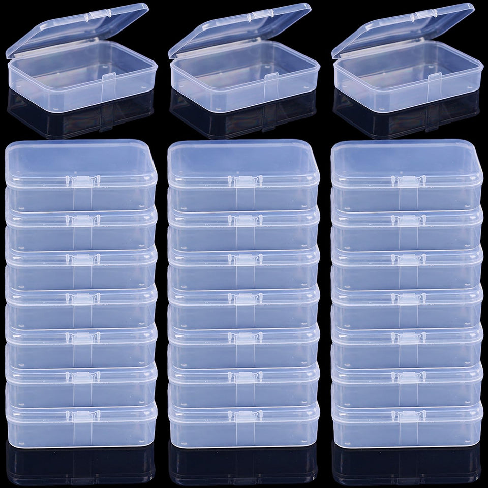 Gansita clear card box with snap closed for secure card storage.