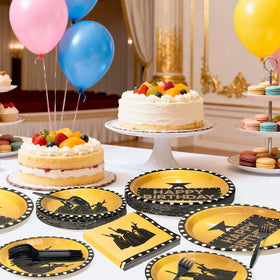 GaofanWai musical star forks in gold tones complete upscale table setting