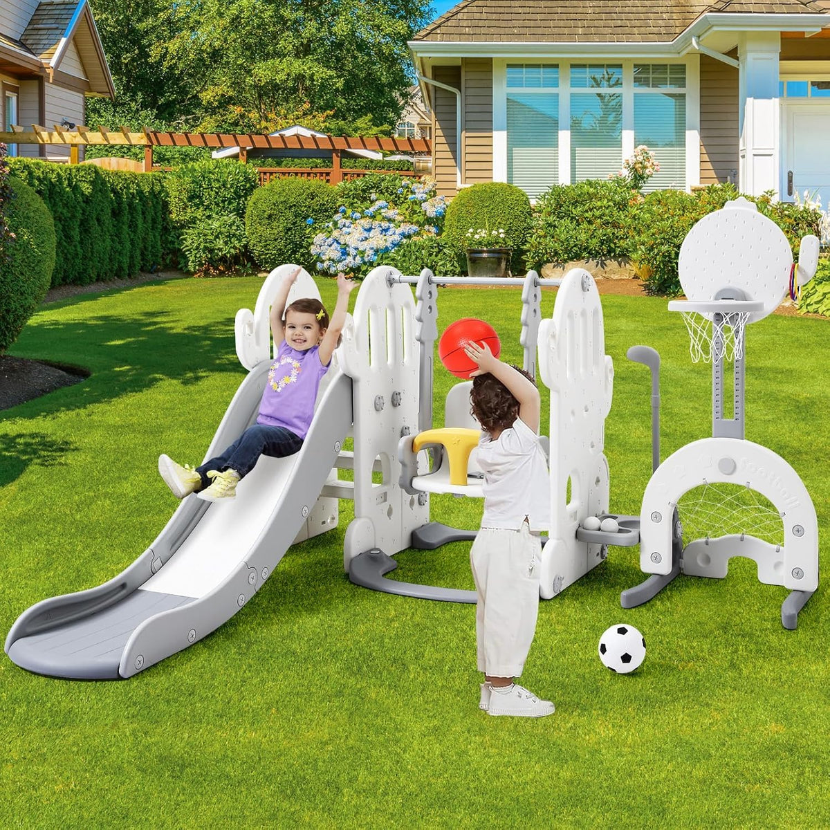 GAOMON 7-in-1 basketball hoop for little players
