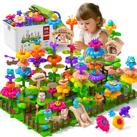 Garbo Star 145-pcs toddler gardening set with colorful petals for imaginative play and learning.