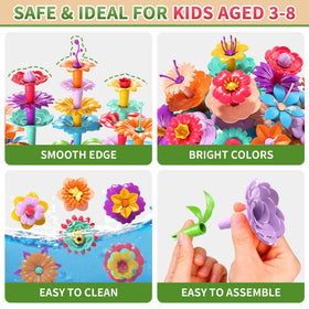 Garbo Star colorful flower pieces invite learning through building.