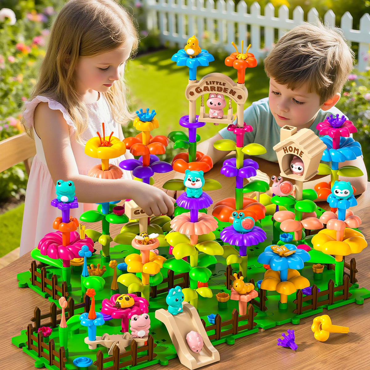 Garbo Star flower petals and bendable stems enable flexible garden creations for kids.