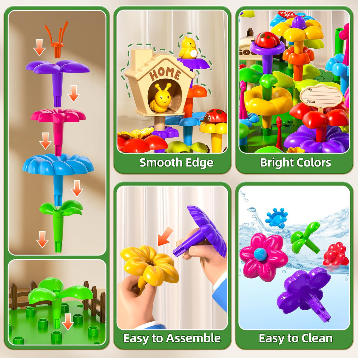 Garbo Star Flower Garden Toy features smooth edges for safe toddler play
