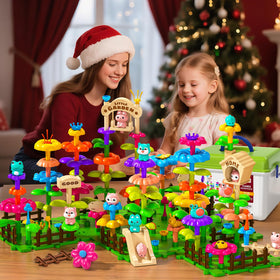 Garbo Star stem and petal play pieces fit snugly for secure garden builds.