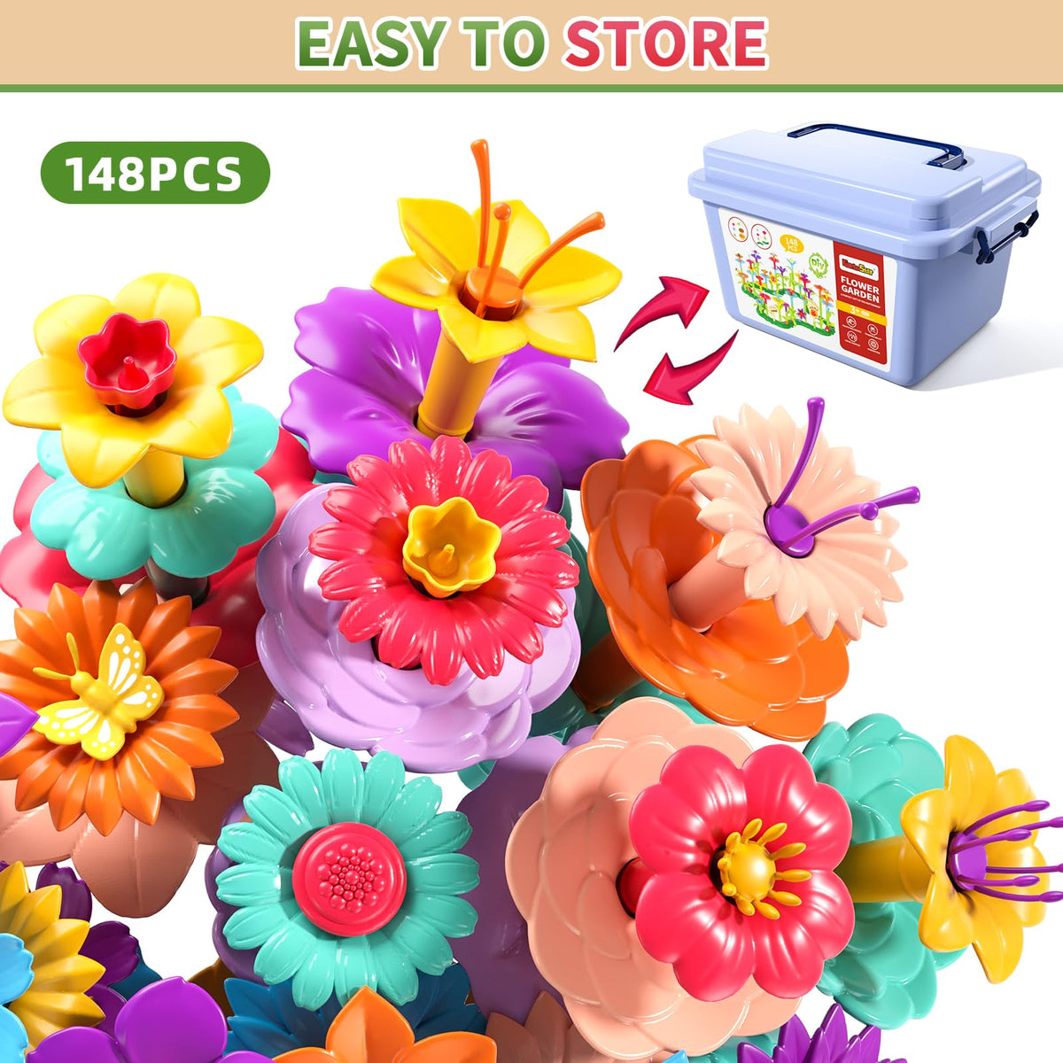 Garbo Star stem-leaf-base connectors for garden assembly play.