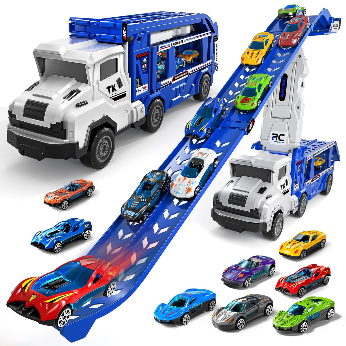 Garbo Star transport truck set with dual-track design ready for imaginative play