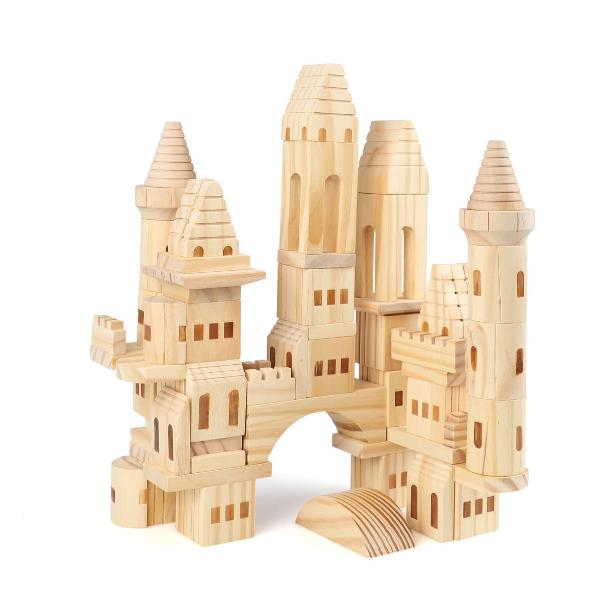 Garlictoys 75-piece castle blocks kit for imaginative play and building