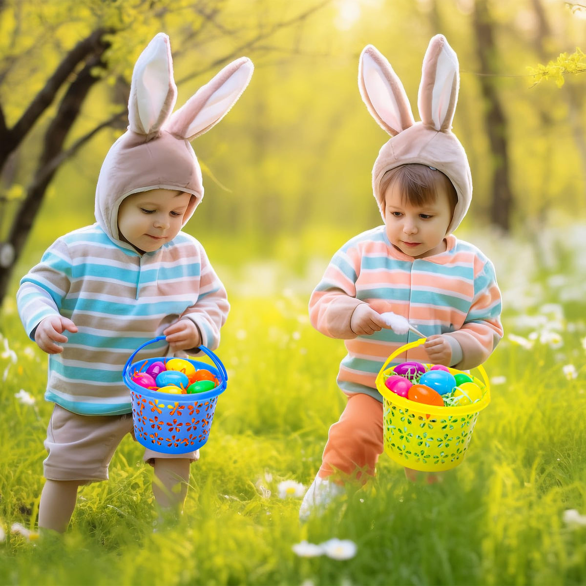 Garma compact Easter basket size is 6.7 by 4 inches for kids.