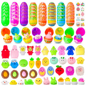 Garma Easter filled eggs featuring mochi squishy toys and tattoos for kids